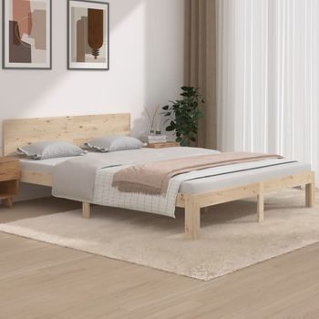 Estructura De Cama Madera Maciza 150x200 Cm