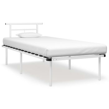 Estructura De Cama De Metal Blanco 90x200 Cm