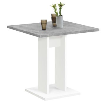 Mesa De Comedor Gris Hormigón Y Blanco 70 Cm