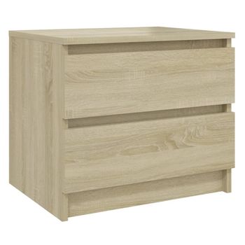 Mesita De Noche Madera Contrachapada Roble Sonoma 50x39x43,5 Cm Marrón