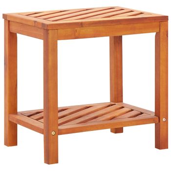 Mesa Auxiliar De Madera Maciza Acacia 45x33x45 Cm Marrón