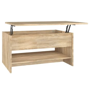 Mesa De Centro Madera Contrachapada Roble Sonoma 80x50x40 Cm Marrón