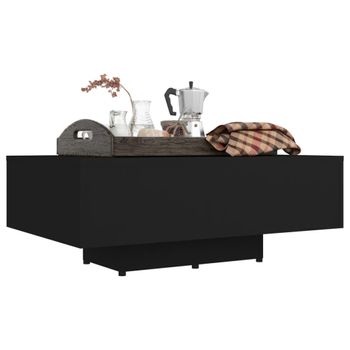 Mesa De Centro Madera Contrachapada Negro 85x55x31 Cm