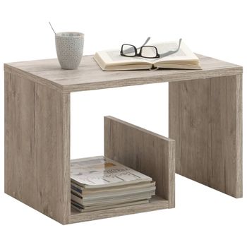 Mesa De Centro 2 En 1 Color Roble Arena 59,1x35,8x37,8 Cm Beige