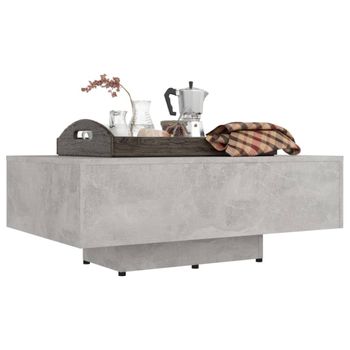 Mesa De Centro Madera Ingeniería Gris Hormigón 85x55x31 Cm