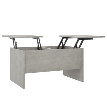 Mesa De Centro Madera Contrachapada Gris Hormigón 80x50x42,5 Cm