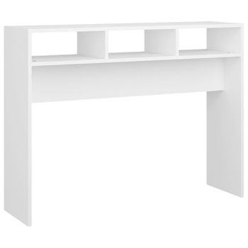 Mesa Consola Madera De Ingeniería Blanco 105x30x80 Cm