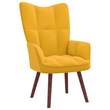 Sillón De Relax De Terciopelo Amarillo Mostaza