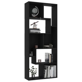 Estantería Librería Madera Contrachapada Negro 67x24x161 Cm