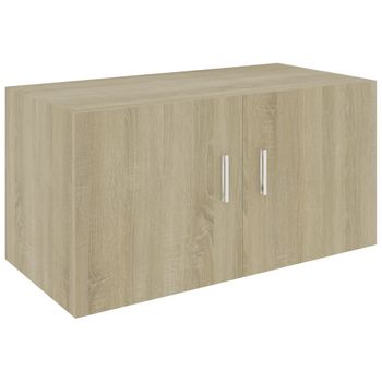 Armario De Pared Madera Ingeniería Roble Sonoma 80x39x40 Cm Marrón