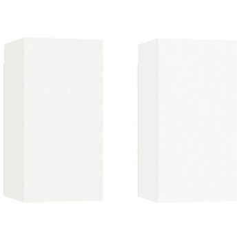 Muebles Para Tv 2 Uds Madera Contrachapada Blanco 30,5x30x60 Cm