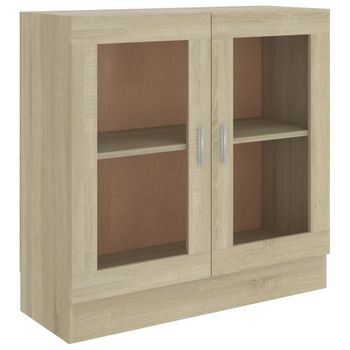 Armario Libros Madera Contrachapada Color Roble 82,5x30,5x80 Cm Marrón