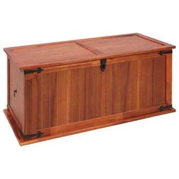 Baúl De Almacenamiento De Madera Maciza De Acacia 79x34x32 Cm Marrón