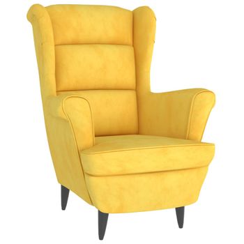 Sillón De Terciopelo Amarillo Mostaza