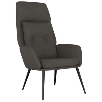 Sillón De Relax De Piel De Ante Sintética Gris Oscuro