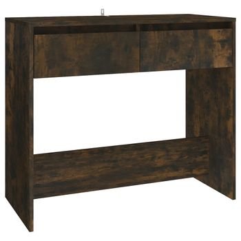 Mesa Consola Madera De Ingeniería Roble Ahumado 89x41x76,5 Cm Marrón