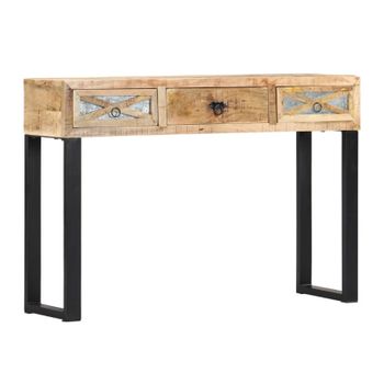 Mesa Consola De Madera Maciza De Mango 110x30x76 Cm Marrón