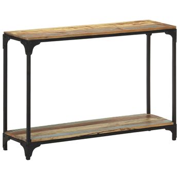 Mesa Consola De Madera Maciza Reciclada 110x30x75 Cm Marrón