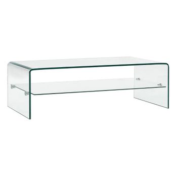 Mesa De Centro De Vidrio Templado Transparente 98x45x31 Cm