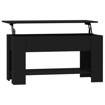 Mesa De Centro Madera Contrachapada Negro 101x49x52 Cm