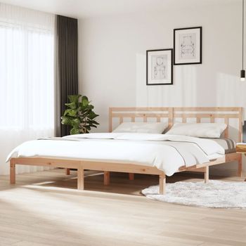 Estructura De Cama De Madera Maciza De Pino 160x200 Cm