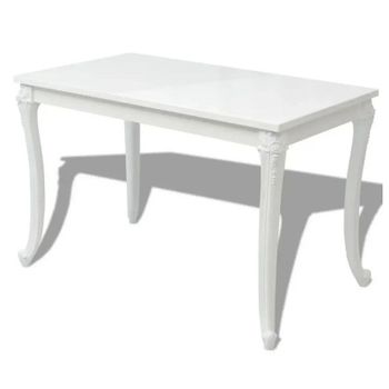 Mesa De Comedor 116x66x76 Cm Blanco Brillante