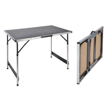 Mesa Plegable De Aluminio 100x60x94 Cm Negro