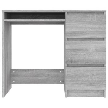 Escritorio De Madera Contrachapada Gris Sonoma 90x45x76 Cm