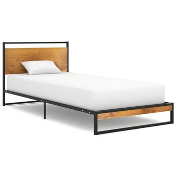 Estructura De Cama De Metal 100x200 Cm Negro