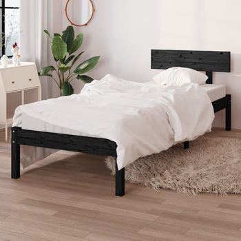 Estructura De Cama Madera Maciza De Pino Individual 90x190 Cm