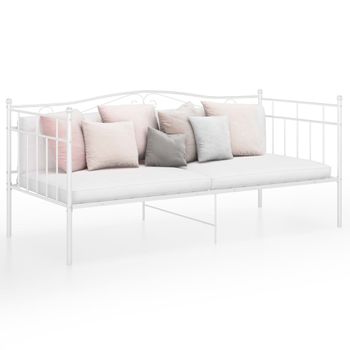 Estructura De Sofá Cama Metal Blanco 90x200 Cm