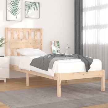 Estructura De Cama Madera Maciza De Pino 100x200 Cm