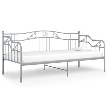 Estructura De Sofá Cama De Metal Gris 90x200 Cm