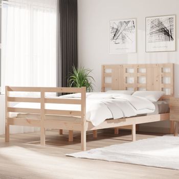 Estructura De Cama Madera Maciza De Pino 120x200 Cm