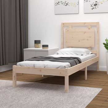 Estructura De Cama De Madera Maciza 100x200 Cm