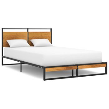 Estructura De Cama De Metal 120x200 Cm Negro