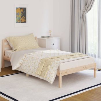 Estructura De Cama Madera Maciza De Pino 100x200 Cm