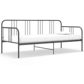 Estructura De Sofá Cama De Metal Gris 90x200 Cm