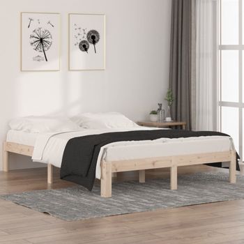 Estructura De Cama Madera Maciza King Size 150x200 Cm