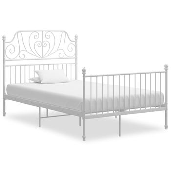 Estructura De Cama De Metal Blanco 120x200 Cm