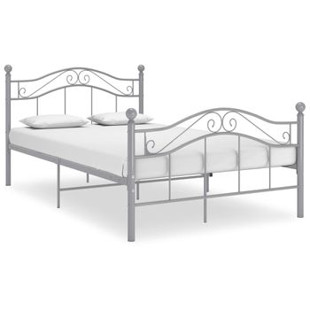 Estructura De Cama De Metal Gris 120x200 Cm