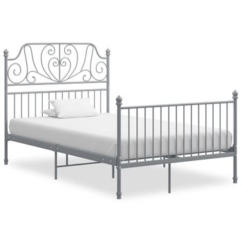 Estructura De Cama De Metal Gris 120x200 Cm