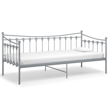 Estructura De Sofá Cama De Metal Gris 90x200 Cm