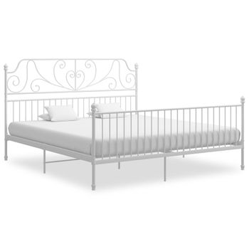 Estructura De Cama De Metal Blanco 180x200 Cm