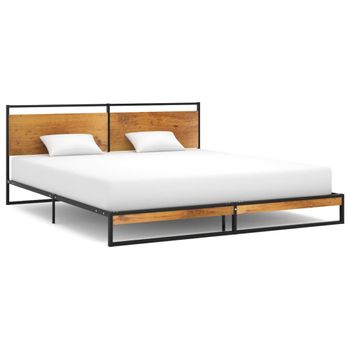 Estructura De Cama De Metal 180x200 Cm Negro