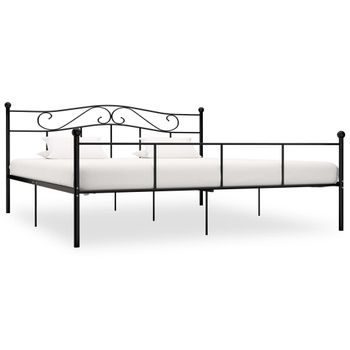 Estructura De Cama De Metal Negro 180x200 Cm