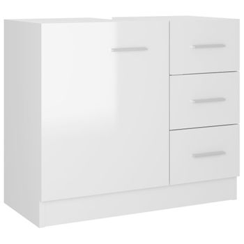 Armario Para Lavabo Madera Contrachapada Blanco 63x30x54 Cm