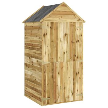 Cobertizo De Herramientas Con Puerta Madera Pino 107x107x220 Cm Marrón