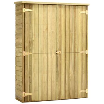 Caseta Herramientas Jardín Madera Pino Impregnada 123x50x171 Cm Marrón