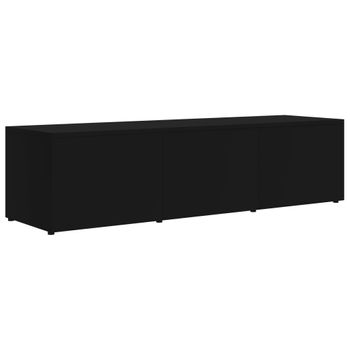 Mueble Para Tv Madera Contrachapada Negro 120x34x30 Cm